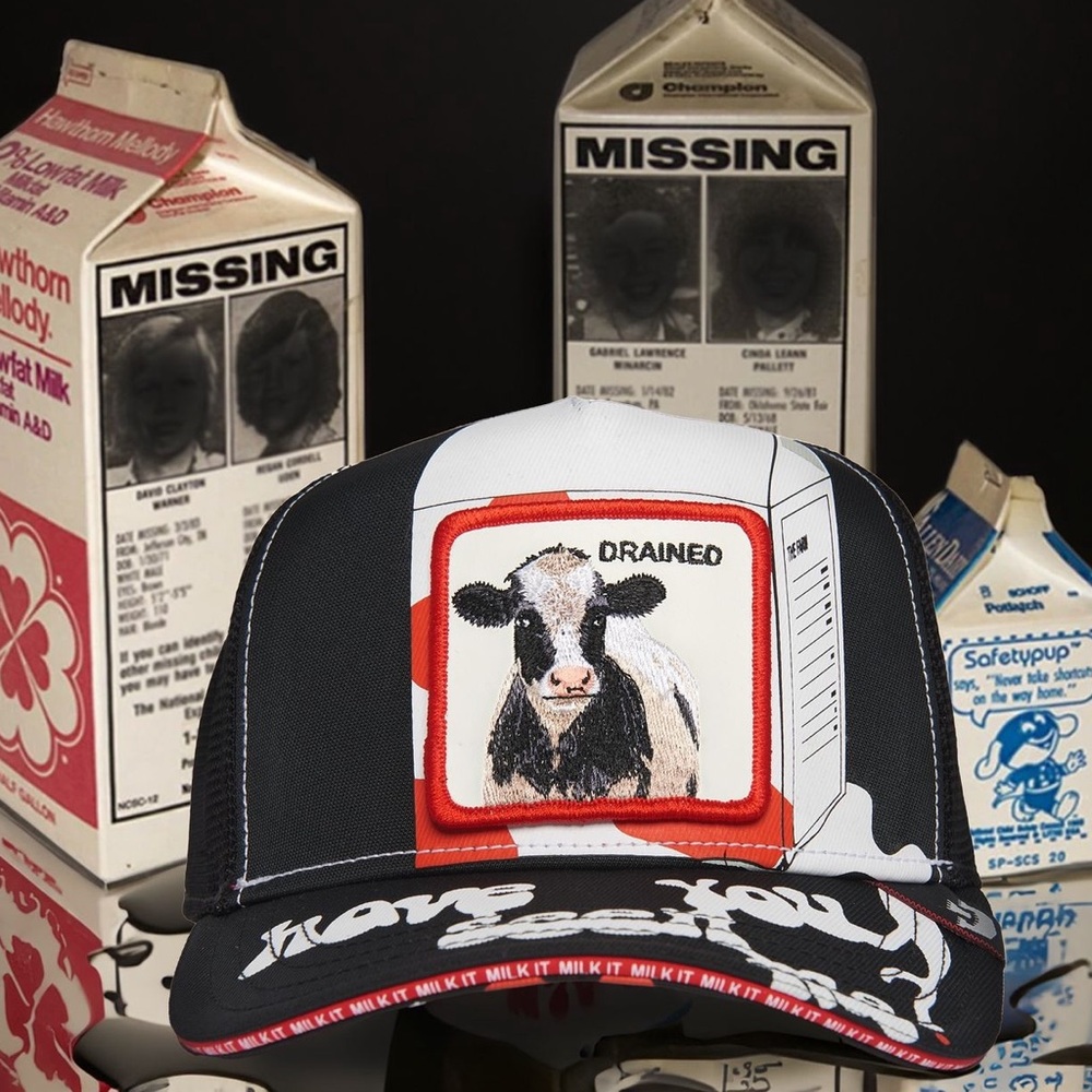 ⭐️NIB Limited Edition Goorin Brothers “Drained” Cow Trucker Hat
